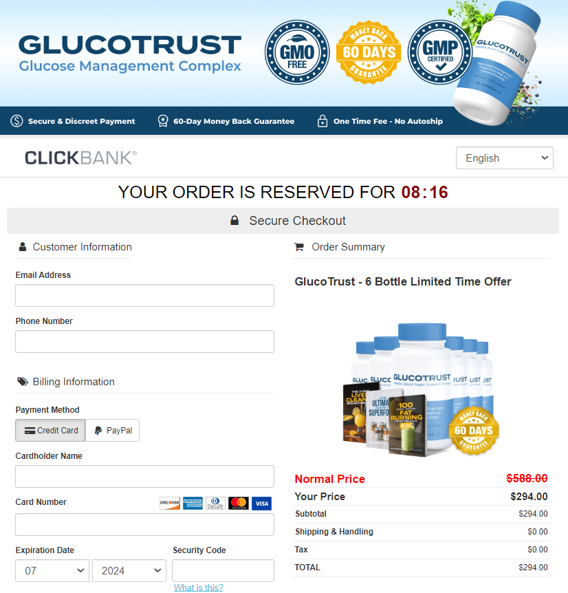 GlucoTrust Order Page